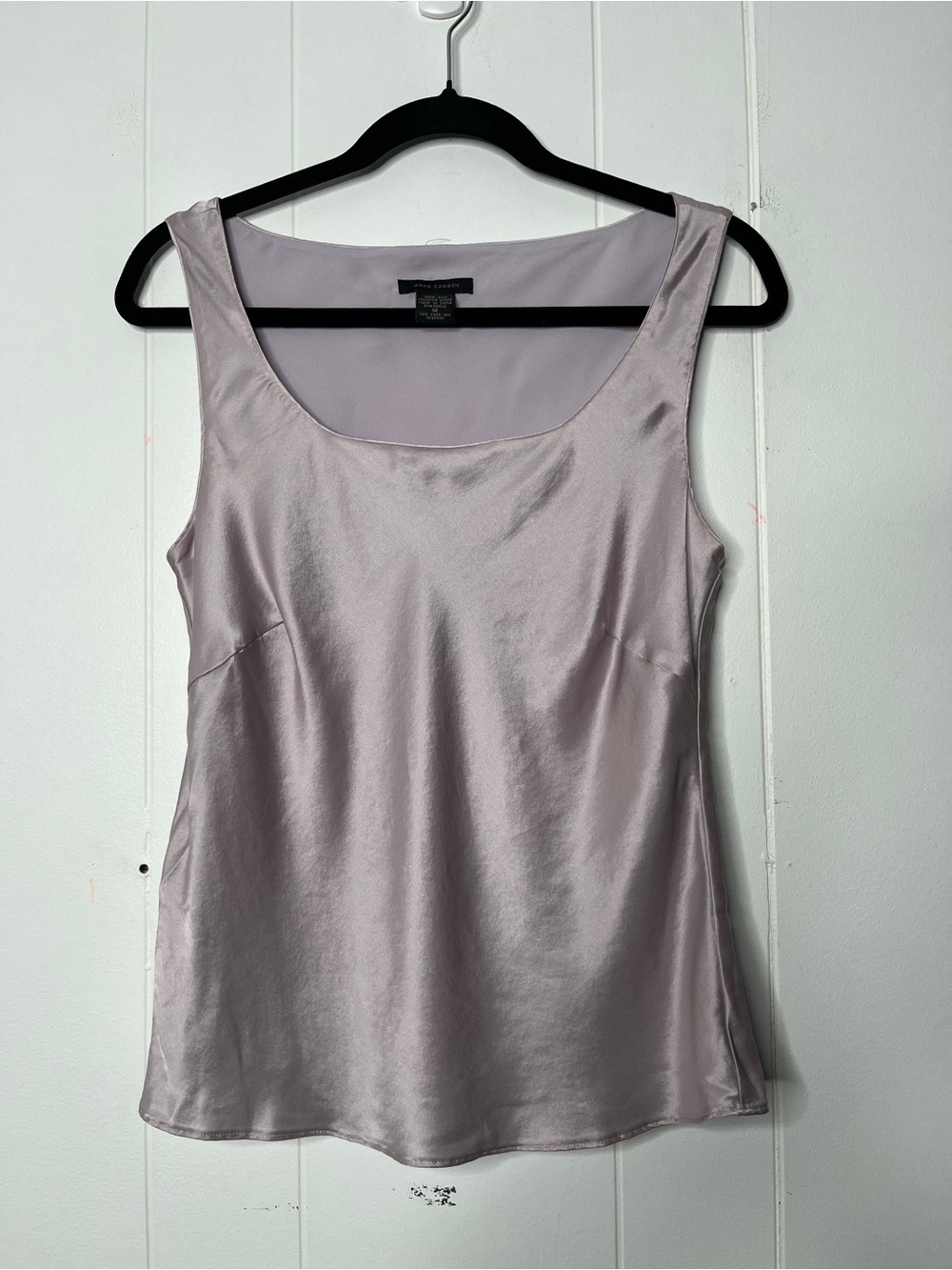 Anne Carson Lilac Silk Scoop Neck Camisole Size M Shell Top Elegant